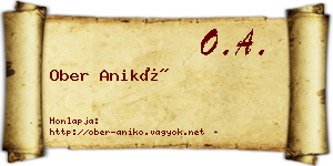 Ober Anikó névjegykártya